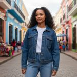 Wrangler Retro 1970s  Blue Denim Trucker Jean Jacket Western Cowboy Core USA sz L Photo 14