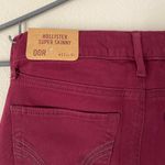 Hollister Deep Red Wash Super Skinny Denim Jeans Bottoms Bold Summer Event Photo 4