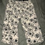 Clinique  Black and Pink Floral Pajama Pants Photo 1