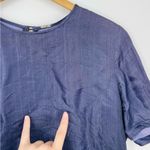 Chan Luu  Silk Blend Baby Doll Top in Dark Blue Size M Photo 8