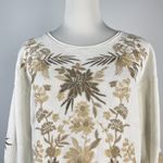Johnny Was NWOT  Embroidered Floral Waffle Knit Sweatshirt Size S Crew Neck Photo 2