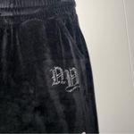 Refuge Vintage Y2K Velour Velvet Black New York Bedazzled Sports Pants Tracksuit Size M Photo 2
