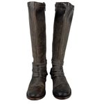 FREEBIRD by Steven Irish Tall Leather Riding Boots Triple Buckle Strap 6 Brown Photo 9