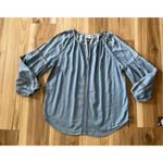 Knox Rose  Chambray Boho Top Balloon Sleeves M Photo 2
