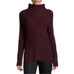 Vince • Directional Rib Turtleneck Sweater burgundy maroon Wysteria cashmere Photo 6