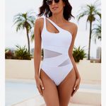 One Piece BMJL Women's Sexy One Shoulder Swimsuits Tummy Control Bathing Suit Mesh Cutout Photo 1