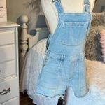 SO Light Blue Denim Overall Shorts Photo 1