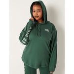 PINK - Victoria's Secret  Hooded Dark Green Silver Glitter‎ Logo Shirt Medium Photo 6