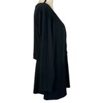 Betabrand XX-Large Pose Peplum Top Stretch Long Sleeve Surplice V-Neck Jet Black Photo 1