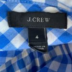 J.Crew Blue and White Gingham Tie Front Button Down Shirt Photo 3