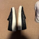 Vince  Stafford Black Leather Slip On Platform Shoes size 9 woven Photo 6