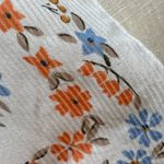 Vintage Scarf Floral Lightweight Square White Blue Orange Retro 90s Italy Women Photo 7