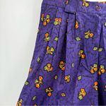 Saks 5th Avenue Women’s Vintage 80s Retro Y2K High Waist Floral Pattern Purple Short Size 4(27) Photo 4