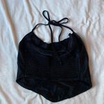 Wild Fable black satin silk bow tie cropped tank top Photo 5
