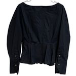 STAUD  Monroe Lace-Up Top Black Corset Peplum Ren Fair Regencycore Goth Size 10 Photo 2