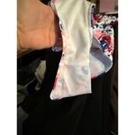 Womens Swimsuit Sz XL White Floral Pink Purple White Lavender Print Ruched Front Photo 3