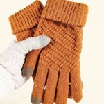 Touchscreen Gloves Unisex Burnt Orange Knit Winter Photo 0