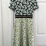 Stella McCartney Green White Petra Floral Print Dress Fit Flare 36 0/2 XS Photo 1