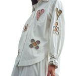 NWT ALEMAIS SPADES EMBROIDERED Women's long sleeves SHIRT Size 8 White Photo 4