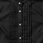 Gap Women's Black Ruffle Neck Pintuck Jeweled Blouse Cottage Organic Cotton L Photo 4