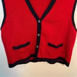 Talbots Vintage Sweater Vest Red Navy Photo 2