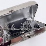 NEW MMS Design Studio Hard Shell Silver Metallic Clutch Mini Purse Chain Strap Photo 2