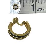 Monet Vintage Signed Navy Blue Enamel Gold Tone Clip On Earrings Classic Chic Photo 6