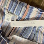 Caslon Stripe Paperbag Shorts Blue White XL Belted Cuff Linen Wide Leg NEW Photo 8