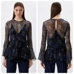 IRO Josie Sheer Watercolor Long Bell Sleeve Top Photo 1