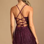 Lulus Party Era Magenta Sparkly Lace Photo 2