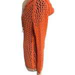 Venus Women's Orange Coral Crochet Hooded Dress Long Sleeve Size S (stretchy) Photo 2