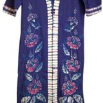 Vintage Bette of Jamaica Floral Purple Pink Blue White Kimono Dress 100% Cotton‎ Size M Photo 0