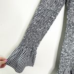 J.Crew  Black White Smocked Gingham Mini dress Ruffle Sleeves Small NEW Photo 3