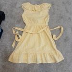 LC Lauren Conrad  small eyelet faux wrap ruffle belted dress D4 2411 Photo 9