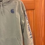 Carhartt  Size Large Mint Green Hooded Sweatshirt Photo 2
