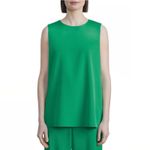 Lafayette 148 Adela sleeveless silk Tank Top Kelly green Classic blouse Size XL Photo 8