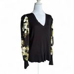 DKNY Mixed Media Printed Sleeve Sweater NWT XL Photo 2