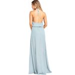 Show Me Your Mumu  Bridesmaid Heather Halter Dress in Silver Sage Crisp Medium Photo 2