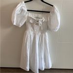 Abercrombie & Fitch Summer Cottagecore Bow Mini Little White Dress Photo 2