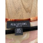 Perceptions  Tank Top Blouse‎ Women's 12p  Stretch fall Floral Orange Brown Photo 4