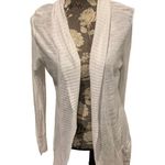 Banana Republic White Cardigan size medium lightweight Shawl Collar FLAW Photo 1