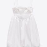 ZARA dress mini crochet balloon embroidered white boho vacation casual summer Photo 9