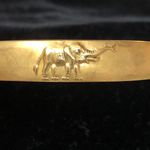 Vintage Elephant Brass Cuff Bracelet Photo 5