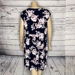 Connected Apparel NWT Size 24W Navy Blue & Purple Floral Print Sheath Dress Photo 4