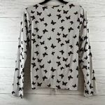 Butterfly Print Ribbed Tie Front Y2k Long Sleeve Top Size XL Photo 1