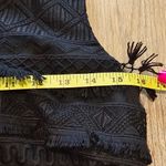 J. McLaughlin  Embroidered Tassel Fringe Overlay Shift Dress Black‎ Size 0 EUC Photo 3