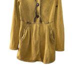 3 Doves Mustard Yellow Fleece Lined Boho Cottagecore Button Jacket Coat M Size M Photo 9