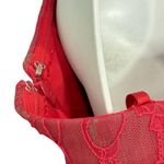 BCBGMAXAZRIA Runway Pink Lace Gray Mesh Ribbon Floral One Shoulder Dress Size 0 Photo 8