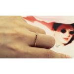 Boutique NEW‎ Women's Dainty Gold Filled Black & Synthetic Diamond Ring Size 7 Photo 10