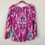 Dylan NWT  Ikat Print‎ Long Sleeves Split Neck Blouse Size XS Photo 4